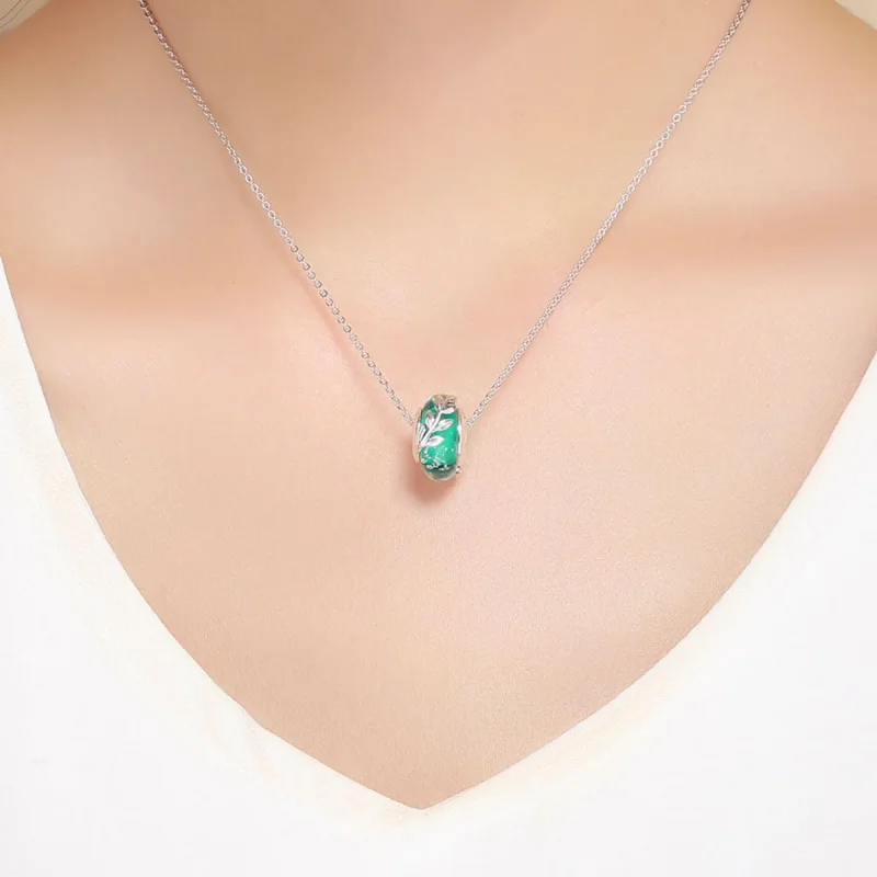 (slika za) Srebrni obesek s poletnimi vejami v stilu Pandora - SCC863 - Ogled 5