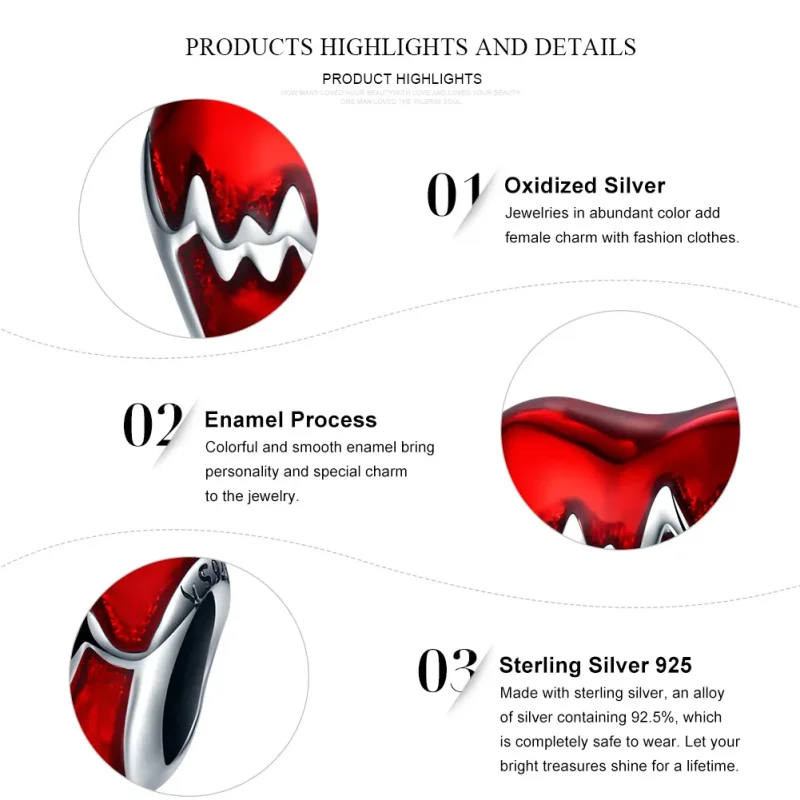 (slika za) Srebrni obesek s srčki v slogu Pandora - SCC249 - Ogled 7