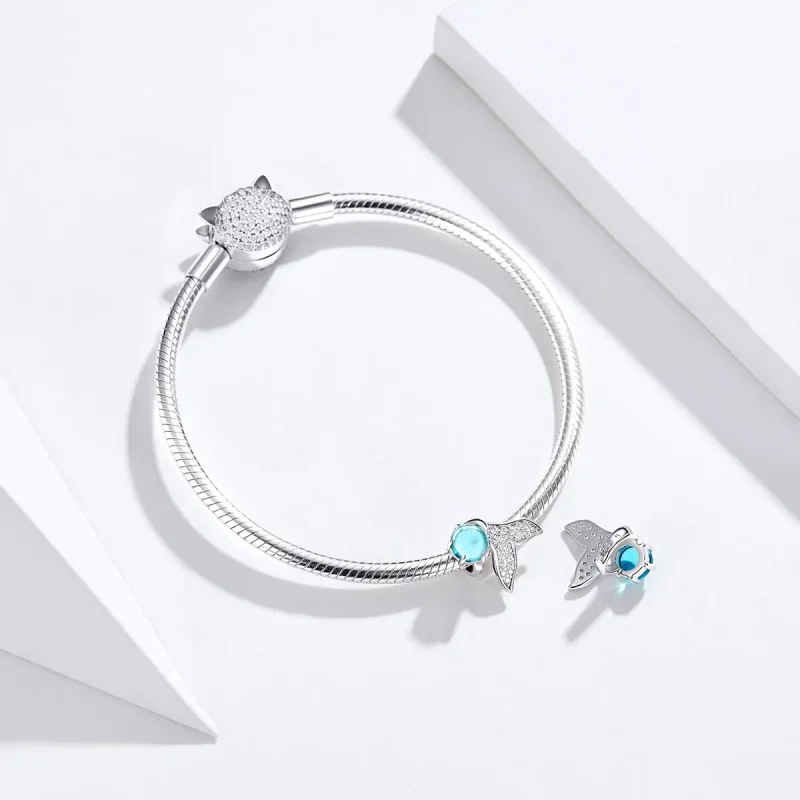 (slika za) Srebrni obesek Solze morske deklice v stilu Pandora - SCC1226 - Ogled 3