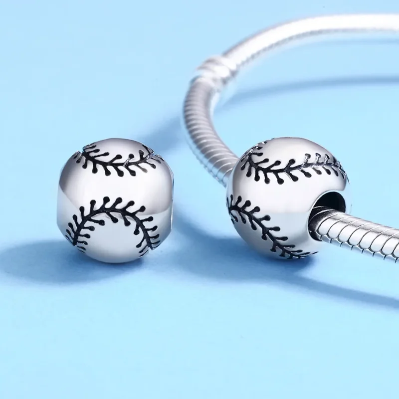 (slika za) Srebrni obesek strasti za baseball v stilu Pandora - SCC449 - Ogled 5