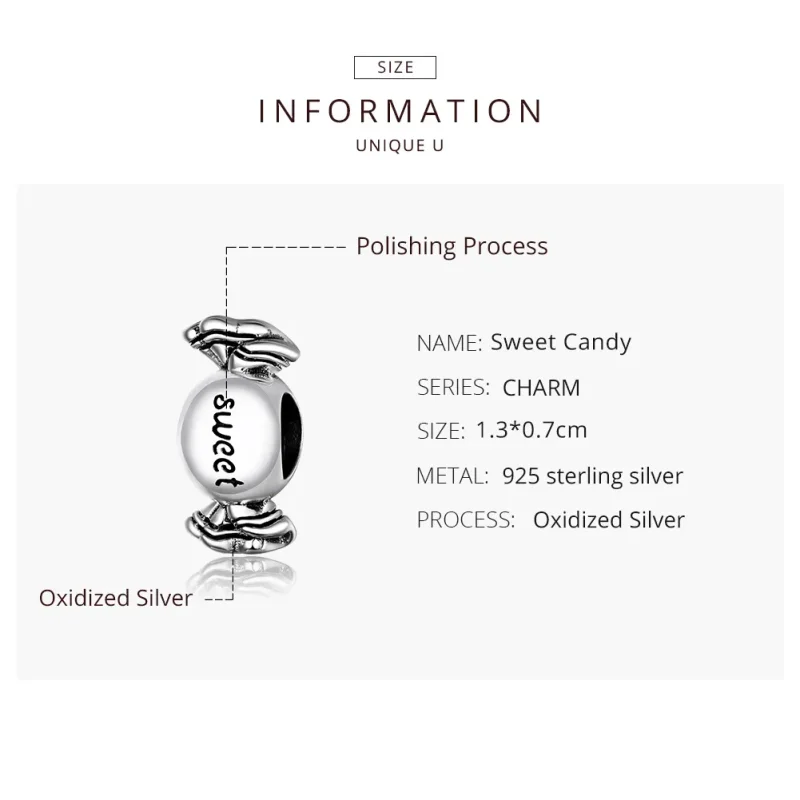 (slika za) Srebrni obesek Sweet Candy v stilu Pandora - BSC353 - Ogled 8