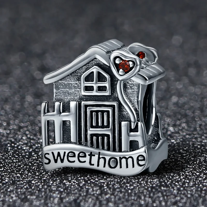(slika za) Srebrni obesek Sweethome v stilu Pandora - SCC416 - Ogled 2