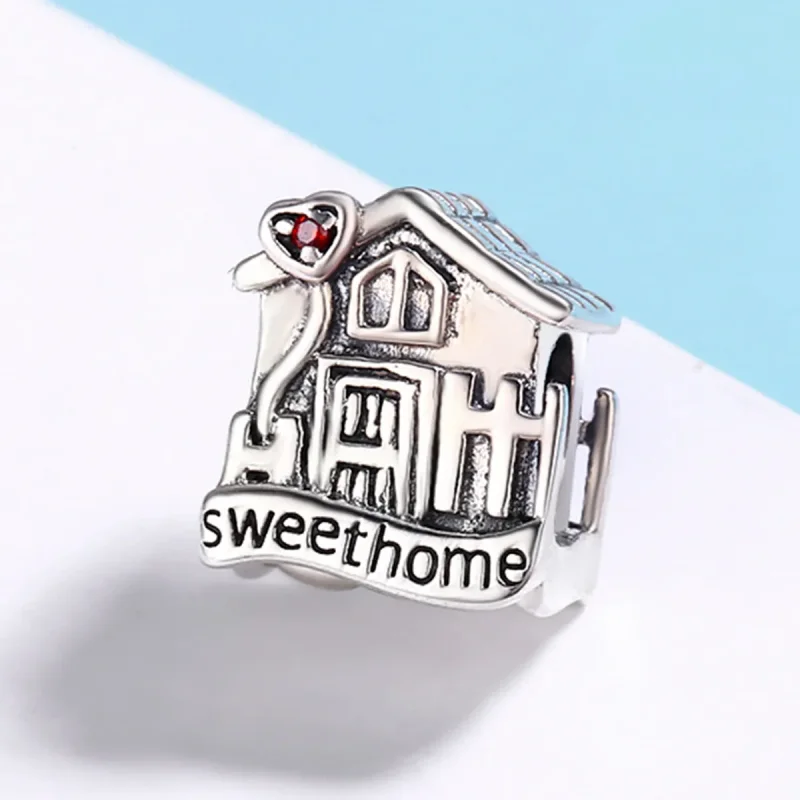 (slika za) Srebrni obesek Sweethome v stilu Pandora - SCC416 - Ogled 3