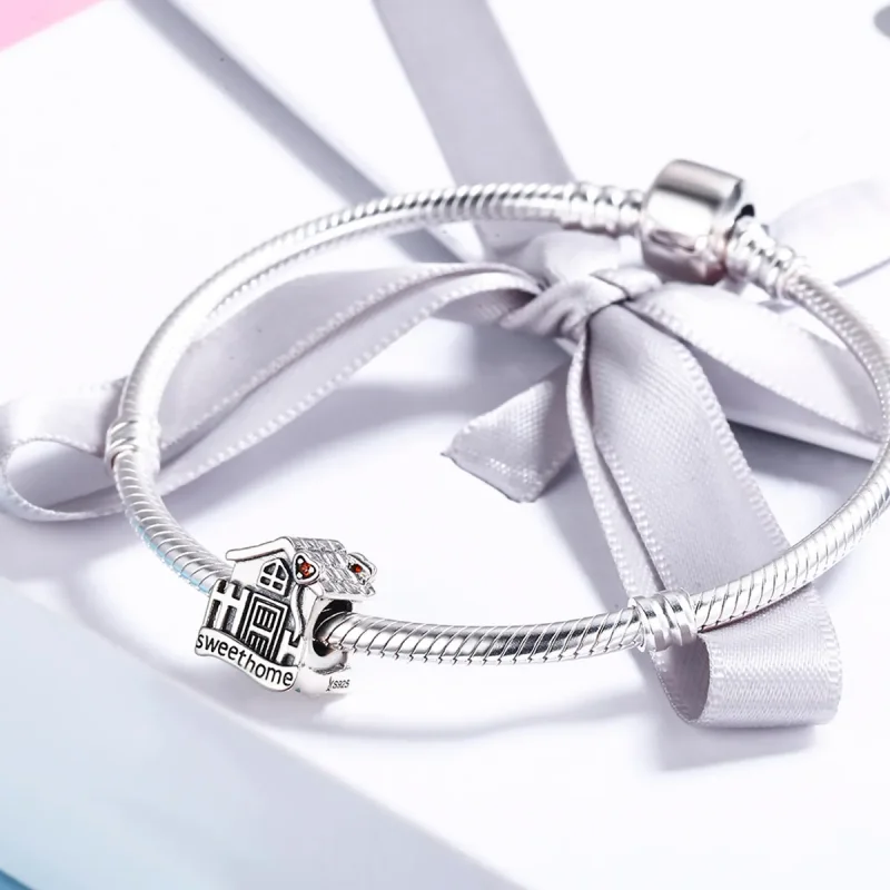 (slika za) Srebrni obesek Sweethome v stilu Pandora - SCC416 - Ogled 4