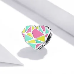 Srebrni obesek z geometrijskimi vzorci v stilu Pandora - SCC1761