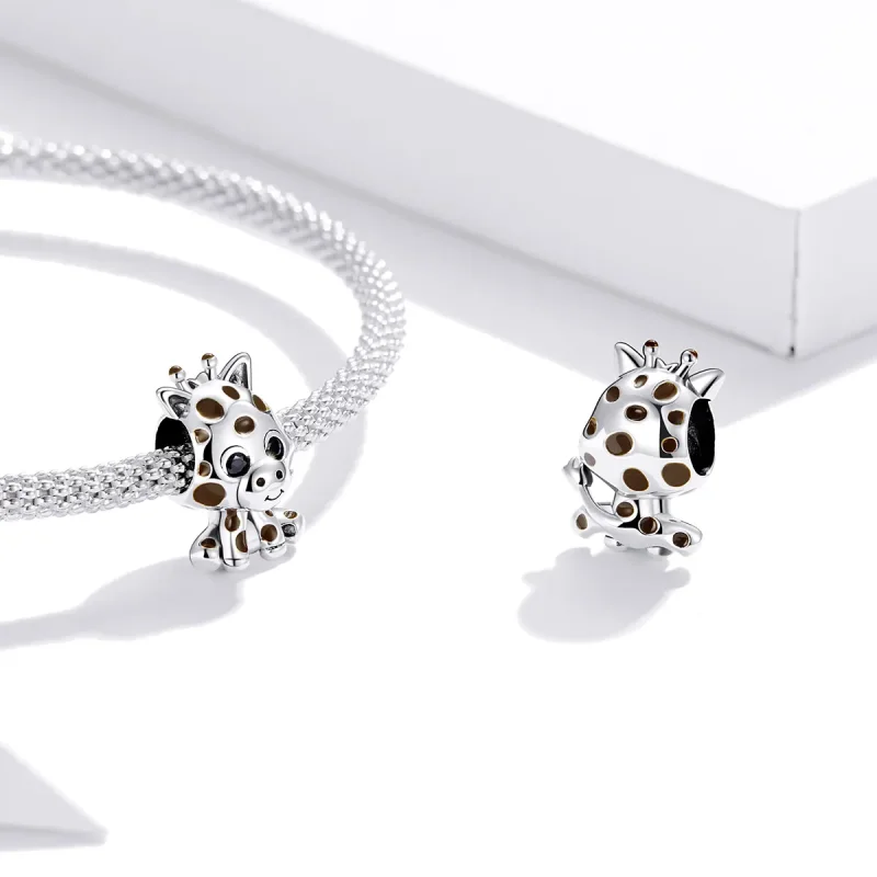 (slika za) Srebrni obesek z žirafo v stilu Pandora - SCC1691 - Ogled 4