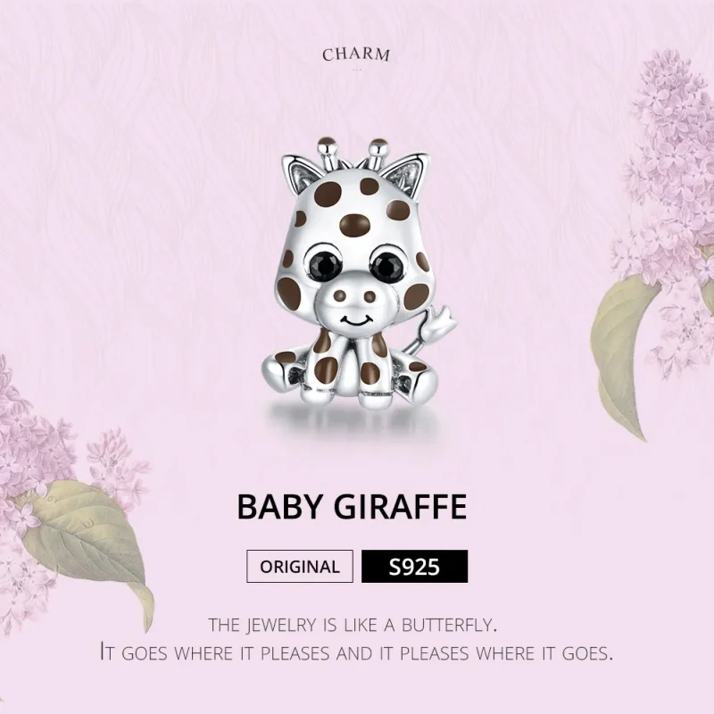 (slika za) Srebrni obesek z žirafo v stilu Pandora - SCC1691 - Ogled 6