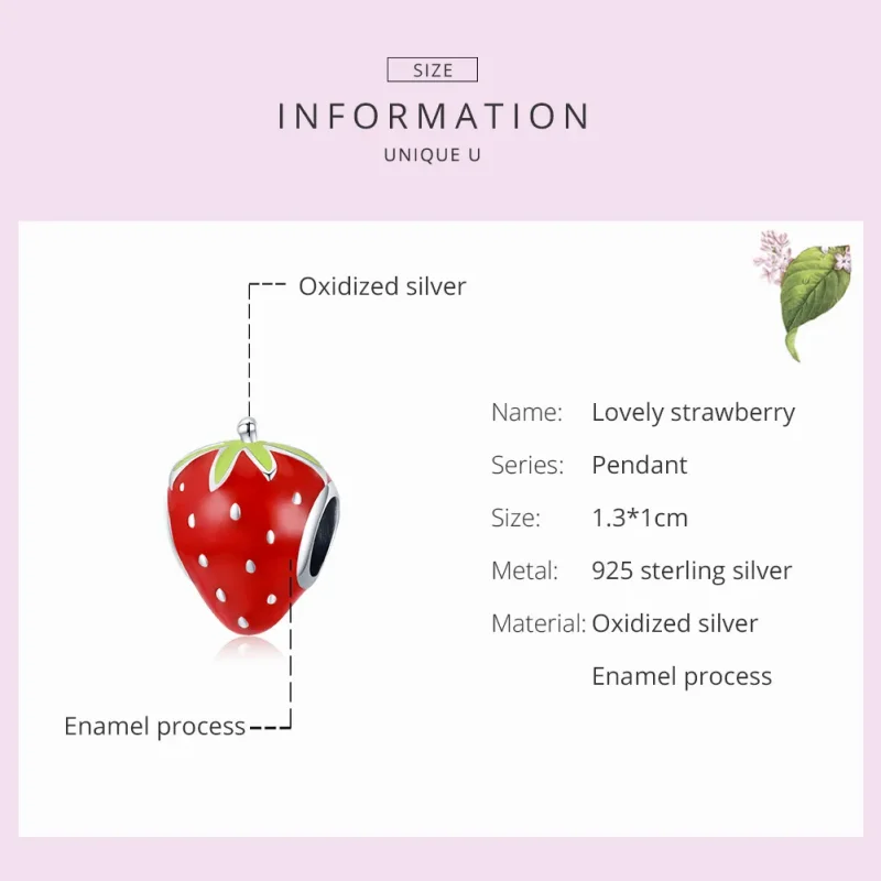 (slika za) Srebrni obesek z ljubko jagodo v stilu Pandora - SCC1839 - Ogled 7