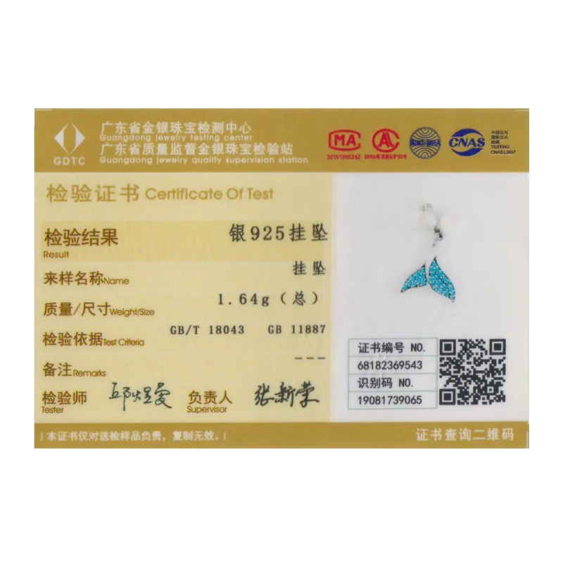 (slika za) Srebrni obesek z repom morske deklice v stilu Pandora - SCC877 - Ogled 3