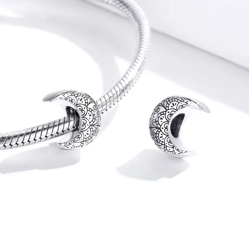 (slika za) Srebrni obesek z vinsko trto in luno v stilu Pandora - SCC1604 - Ogled 4