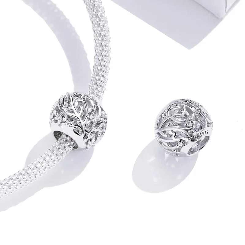 (slika za) Srebrni obesek z vinsko trto v stilu Pandora - BSC256 - Ogled 4