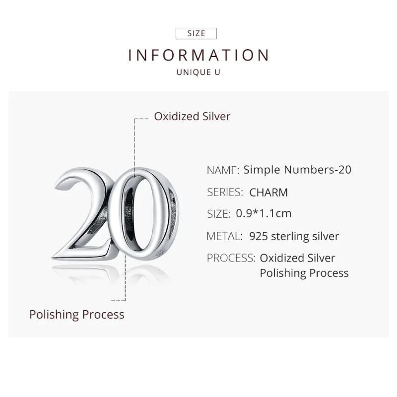 (slika za) Srebrni obesek za 20. obletnico Pandora Style - SCC1623 - Ogled 8