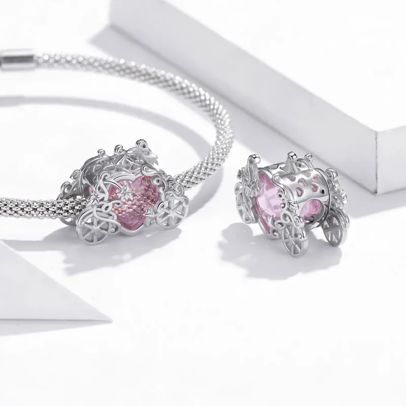 (slika za) Srebrni obesek za čarobno kočijo v stilu Pandora - BSC412 - Ogled 4