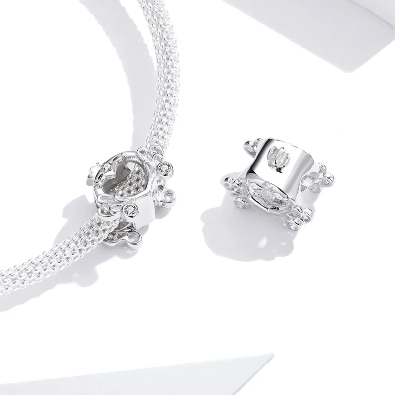 (slika za) Srebrni obesek za avto Pepelkina buča v stilu Pandora - BSC270 - Ogled 4