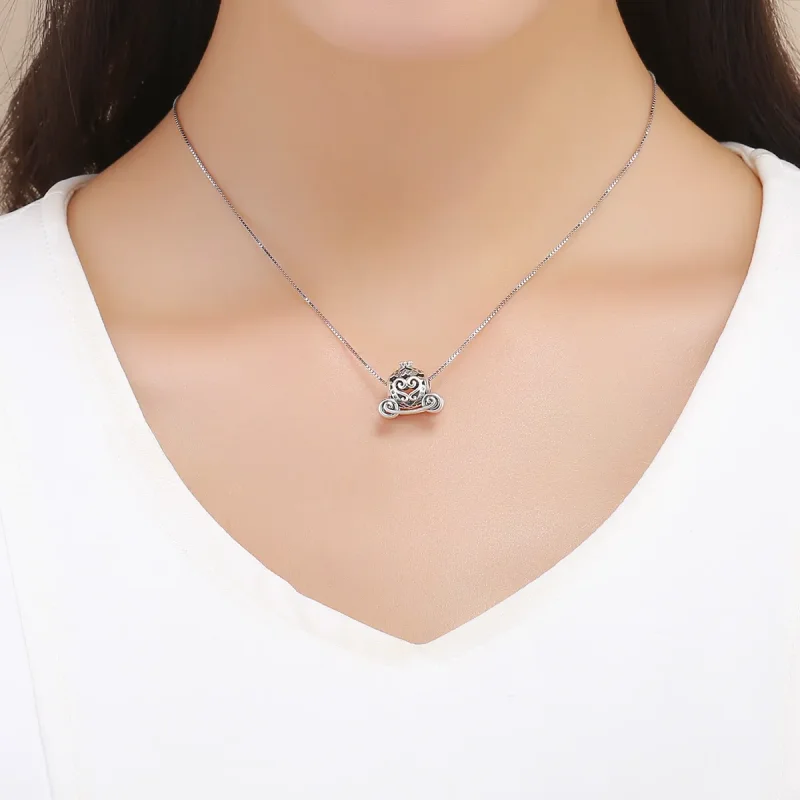 (slika za) Srebrni obesek za avto Pepelkina buča v stilu Pandora - SCC792 - Ogled 5