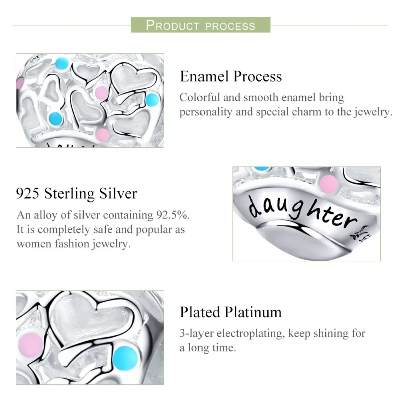 (slika za) Srebrni obesek za hčerko v stilu Pandora - SCC1152 - Ogled 4