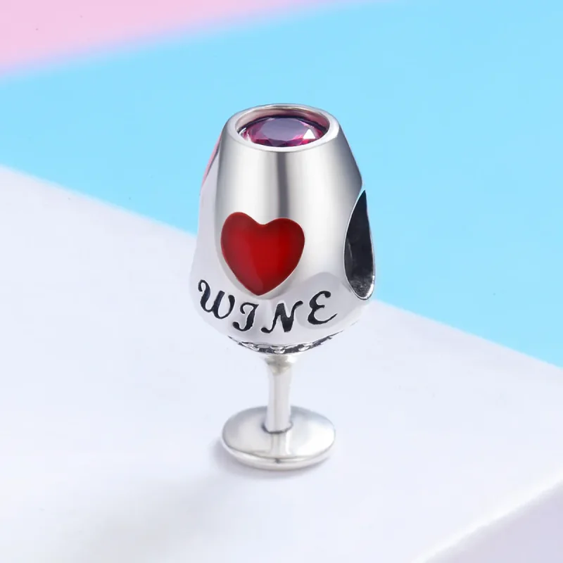 (slika za) Srebrni obesek za kozarec za rdeče vino Pandora Style - SCC788 - Ogled 2