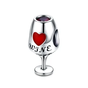 (slika za) Srebrni obesek za kozarec za rdeče vino Pandora Style - SCC788