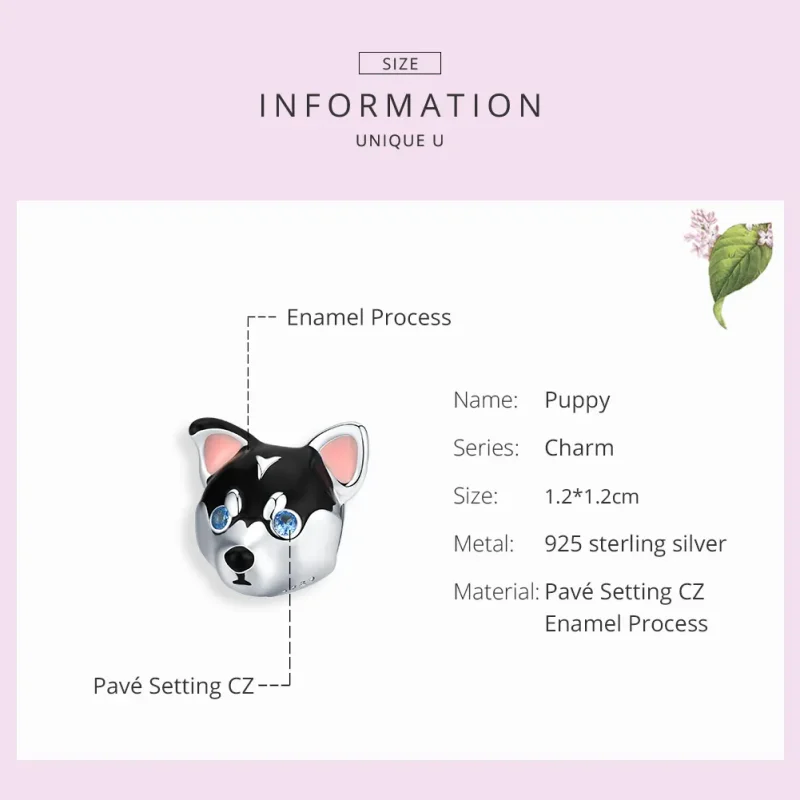 (slika za) Srebrni obesek za kužka v stilu Pandora - BSC191 - Ogled 7