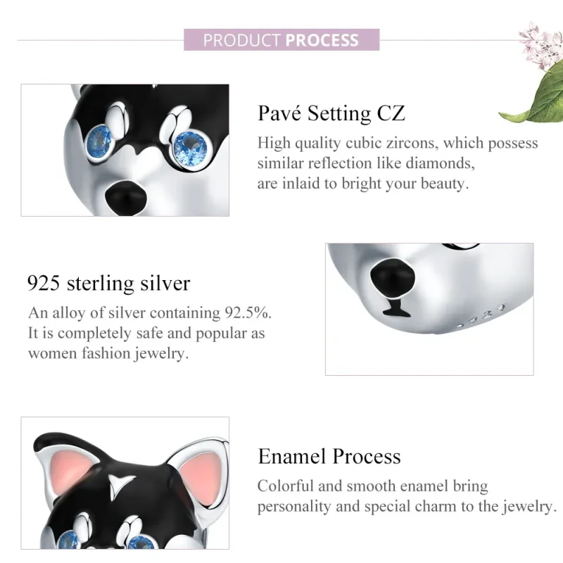 (slika za) Srebrni obesek za kužka v stilu Pandora - BSC191 - Ogled 8