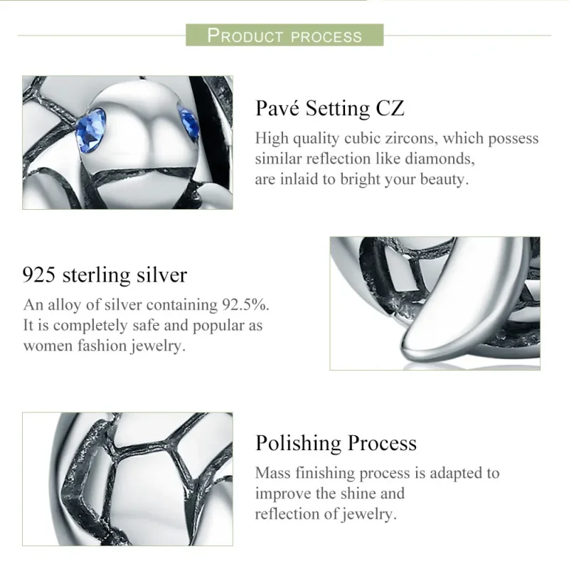 (slika za) Srebrni obesek za novorojeno želvo v stilu Pandora - SCC192 - Ogled 6