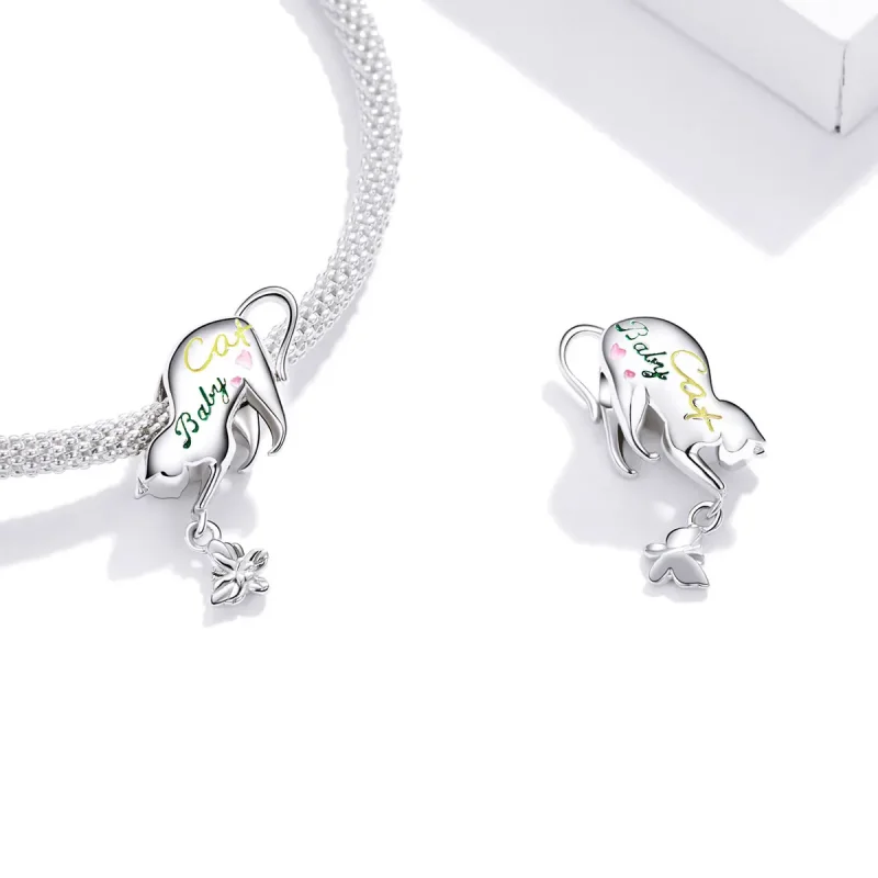 (slika za) Srebrni obesek za poredne mačke v stilu Pandora - SCC1678 - Ogled 4