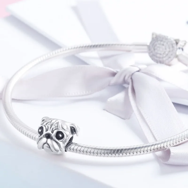 (slika za) Srebrni obesek za psa šar-peja v stilu Pandora - SCC834 - Ogled 4