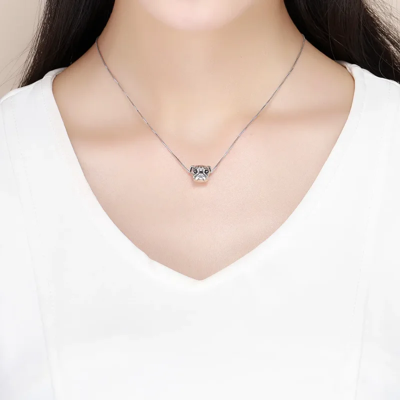 (slika za) Srebrni obesek za psa šar-peja v stilu Pandora - SCC834 - Ogled 5