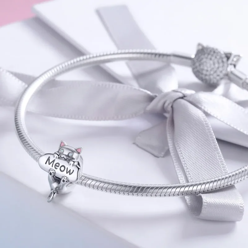 (slika za) Srebrni obesek za stekleničko parfuma Naughty Cat Pandora Style - SCC874 - Ogled 3