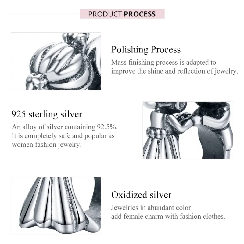 (slika za) Srebrni plesni obesek za fantka in dekleta v stilu Pandora - SCC1565 - Ogled 7