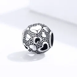 Srebrni retro srček v slogu Pandora - SCC1451