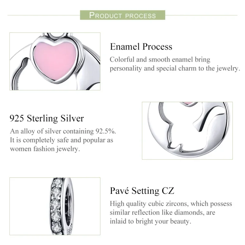 (slika za) Srebrni viseči obesek Happy Kitty v stilu Pandora - SCC1140 - Ogled 4