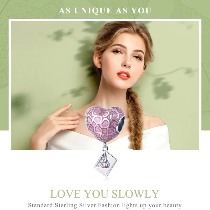 (slika za) Srebrni viseči obesek v slogu Pandora Love You Slowly - SCC1080 - Ogled 2