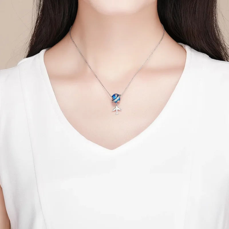 (slika za) Srebrno sanjsko letalo v stilu Pandora za čar potovanja - SCC887 - Ogled 5