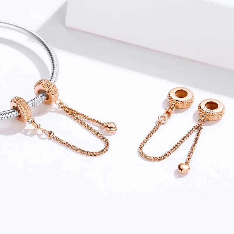 (slika za) Varnostna verižica iz rožnatega zlata v stilu Pandora - SCC1112-C - Ogled 2