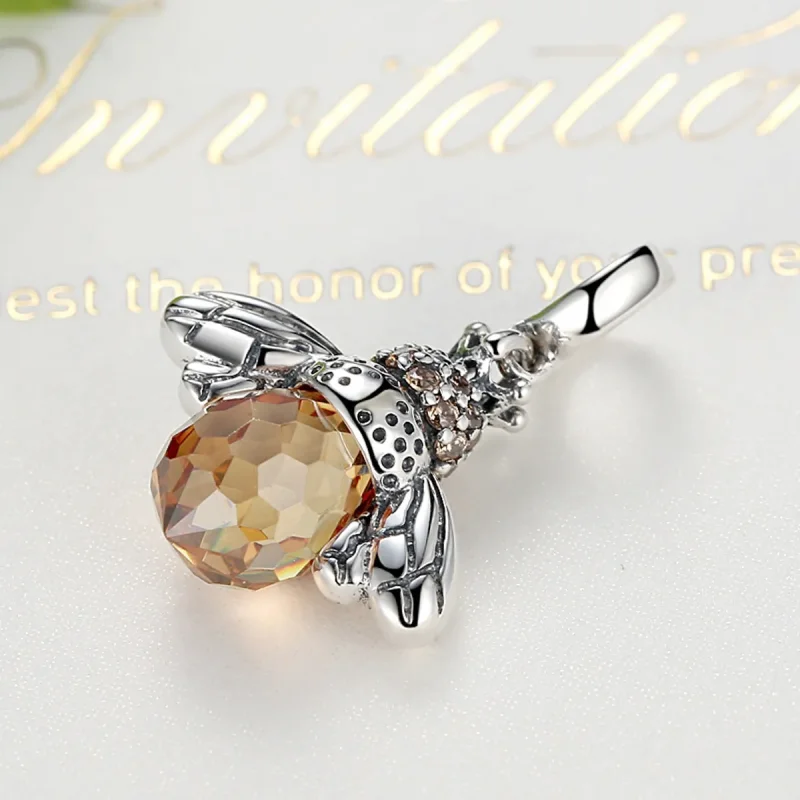 (slika za) Viseča srebrna čebela v stilu Pandora - SCC035 - Ogled 4