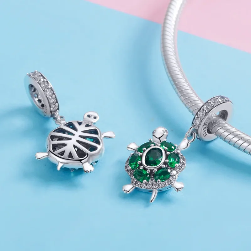 (slika za) Viseča srebrna želva v stilu Pandora - SCC1017 - Ogled 4