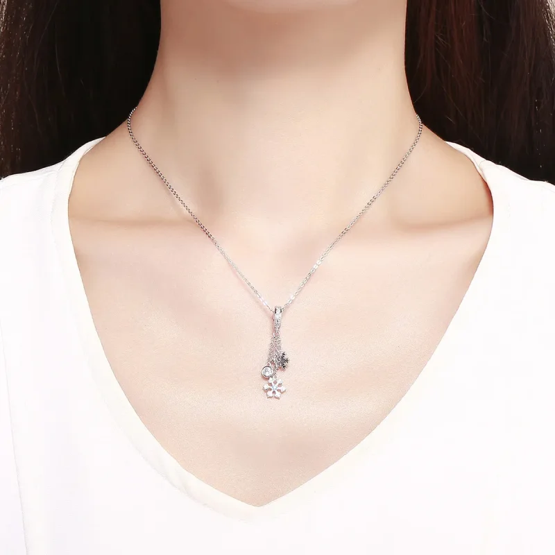 (slika za) Viseča srebrna snežinka v stilu Pandora - SCC1020 - Ogled 5