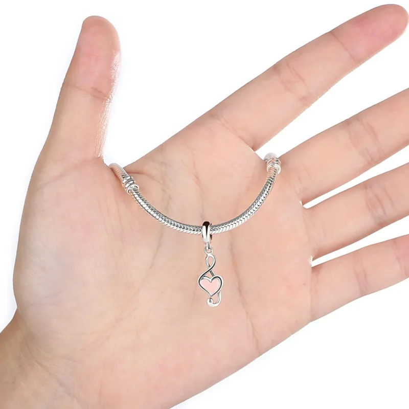 (slika za) Viseči glasbeni zapisi v stilu Pandora Silver - SCC110 - Ogled 2