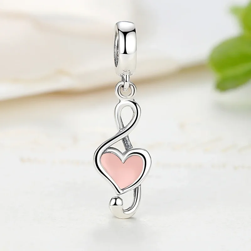 (slika za) Viseči glasbeni zapisi v stilu Pandora Silver - SCC110 - Ogled 3