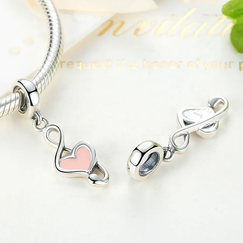 (slika za) Viseči glasbeni zapisi v stilu Pandora Silver - SCC110 - Ogled 4