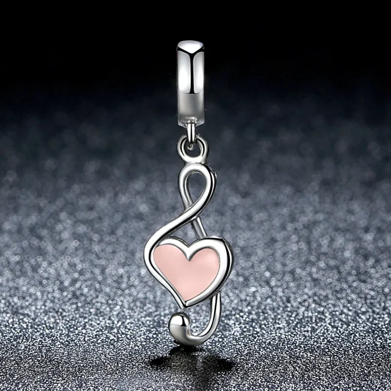 (slika za) Viseči glasbeni zapisi v stilu Pandora Silver - SCC110 - Ogled 6