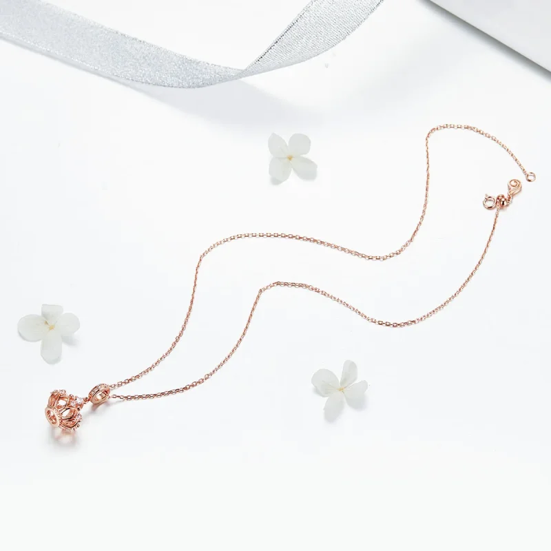 (slika za) Viseči obesek z kraljevsko krono iz rožnatega zlata v stilu Pandora - SCC1121 - Ogled 7