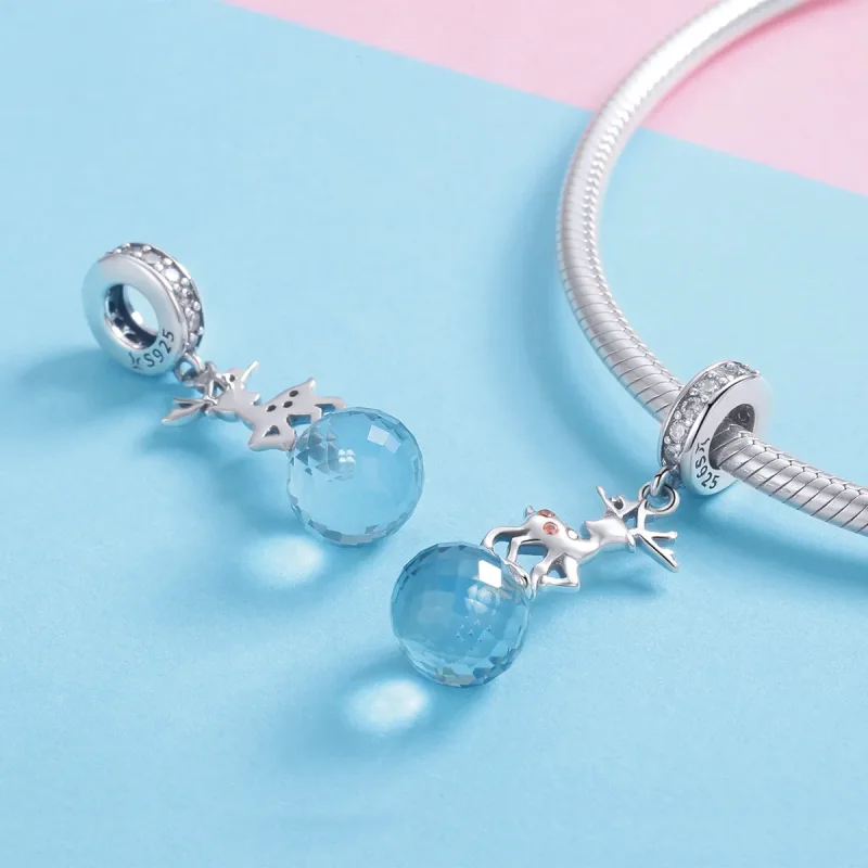 (slika za) Viseči srebrni jelen v stilu Pandora - SCC1010 - Ogled 4