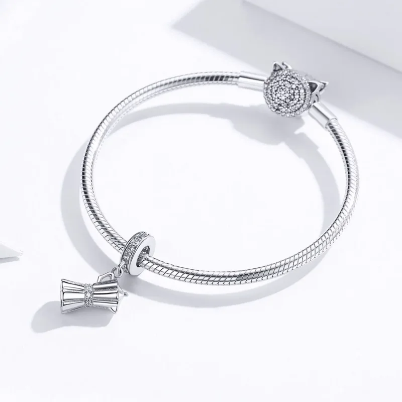 (slika za) Viseči srebrni lonček za kavo v stilu Pandora - SCC1287 - Ogled 3