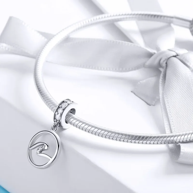 (slika za) Viseči viseči srebrni valovi v stilu Pandora - SCC1031 - Ogled 3