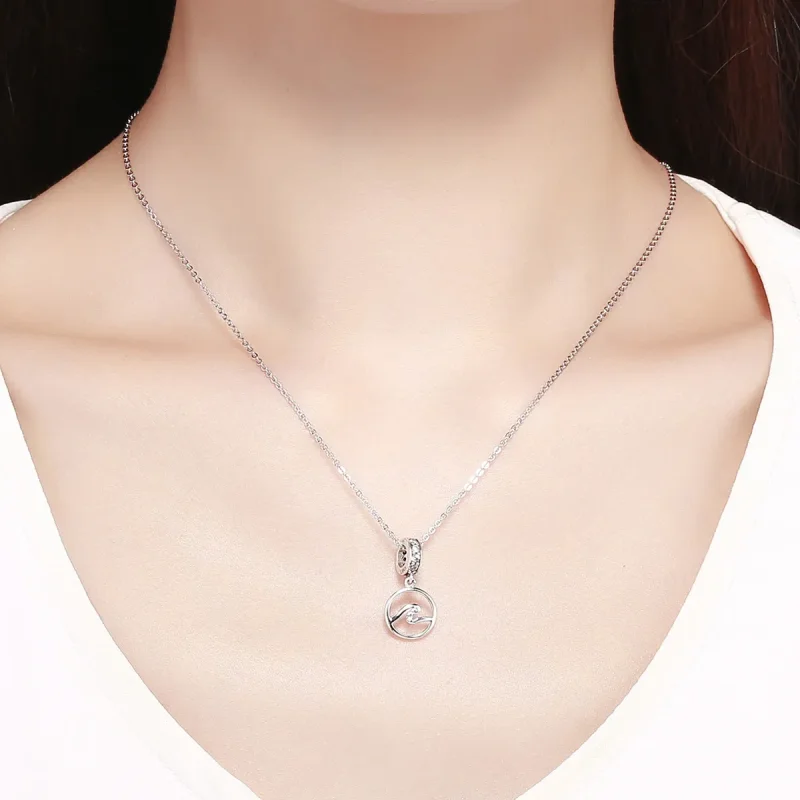 (slika za) Viseči viseči srebrni valovi v stilu Pandora - SCC1031 - Ogled 5