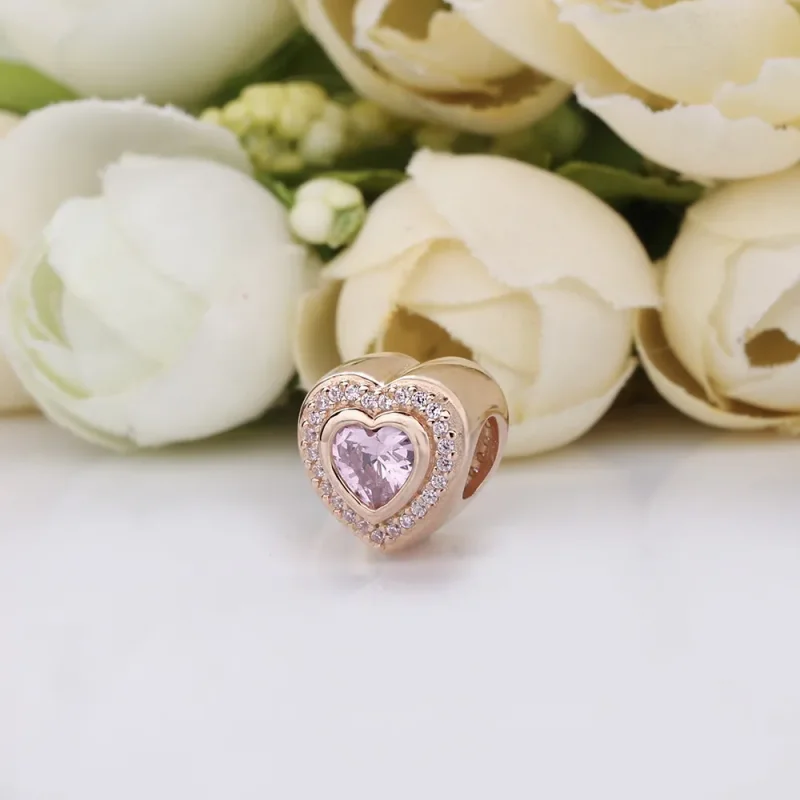 (slika za) Bleščeči ljubezenski obesek, PANDORA Rose™ in rožnati kristal - 787608NPM - Ogled 3