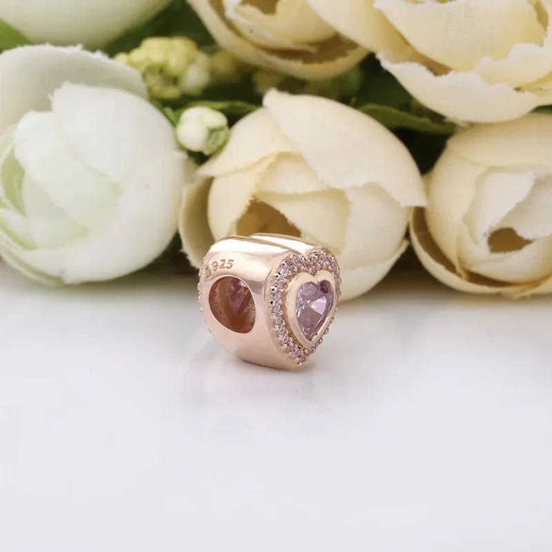 (slika za) Bleščeči ljubezenski obesek, PANDORA Rose™ in rožnati kristal - 787608NPM - Ogled 4