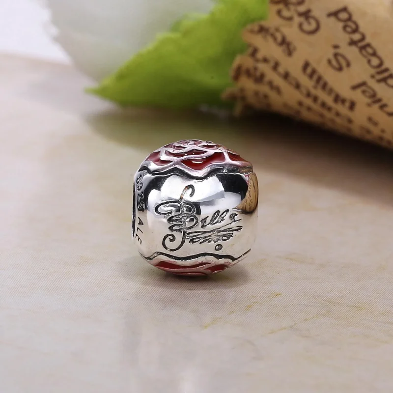 (slika za) Disney, Belle's Enchanted Rose Charm - PANDORA - Ogled 3